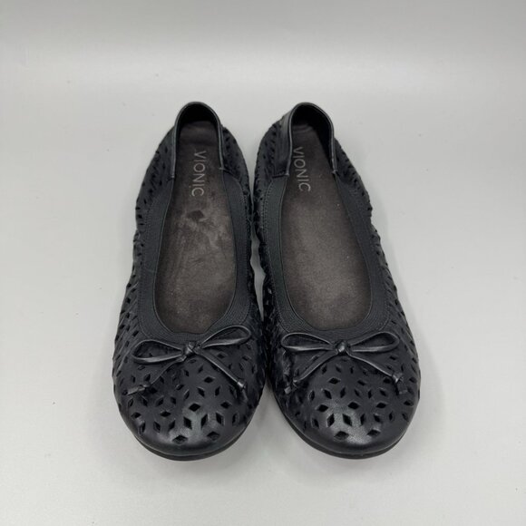 Vionic Spark Surin Black Perforated Slip On Ballet Flat Size 8.5 - Picture 5 of 8